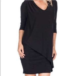 Black Last Tango ruched stretchy dress